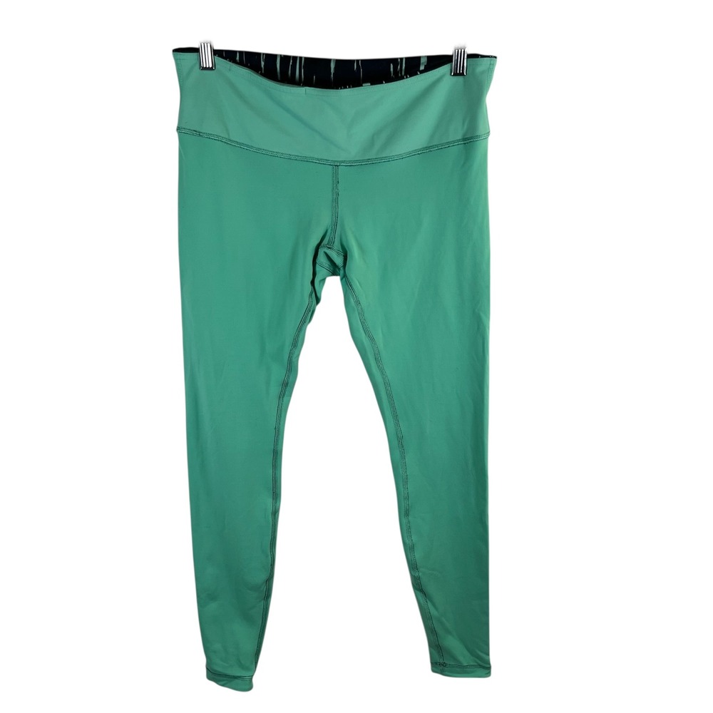 Lululemon Wunder Under Leggings Mint Green Reversible‎ 10 Yoga Athletic Pants